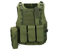 QHIU Tactical Vest Camo Molle Protection Combat Military Vest for Airsoft Paintball CS SWAT Wargame Outdoor Sport