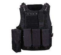 QHIU Tactical Vest Camouflage Military Assault Combat Protection Molle Jacket for Airsoft Paintball CS Outdoor Sports