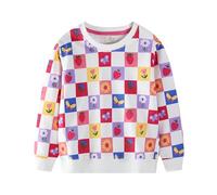 QHKEPW Girls Clothes Butterfly Strawberry Flower 4-5 Years Kids Jumper Toddler Top Long Sleeve Round Neck Cotton Casual Sweatshirt T Shirt White