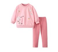 QHKEPW Kids Clothes Girls Outfits Set 1-2 Years Flower Toddler Clothing Long Sleeve Sweatshirt T-Shirt Tops Leggings Trousers Round Neck Pink