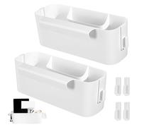 qhklew Bedside Hanging Storage, Hanging Bed Organiser Storage Basket, Storage Rack Organizer Caddy with 2 Detachable Hooks, for Office, School, Home, Dorm, Bunk Bed