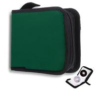 qhklew CD Case for 40 Discs, DVD Disc Carry Case Capacity Portable Holder Protector CD Binder Wallet Bag, Folder for Storage, Space Saving for Car and Home (Green)