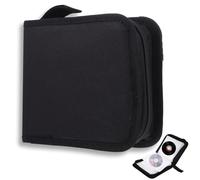 qhklew CD Case for 40 Discs, DVD Disc Carry Case Capacity Portable Holder Protector CD Binder Wallet Bag, Folder for Storage, Space Saving for Car and Home (Black)