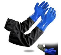 qhklew Pond Gloves, 70 cm Extra Long Waterproof Gloves Fishing Gloves, Long Pond Heavy Duty Waterproof Drain Cleaning Gloves, PVC Reusable Full Arm Gloves for Men Sleeve Gloves Dig Lotus Root