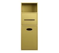 QHLIANGL 304 Stainless Steel Shower Niche, Wet Room Alcove Recessed, Bathroom Shelves, Trash Can, Toilet Shelf, Paper Towel Holder, Shampoo Water Proof Organiser(Gold,(W x H x D) 20x63x13.5cm)