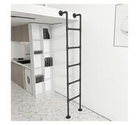 QHLIANGL 92 84 72 60 In 66 48 36" Loft Bed Bunk Ladder Only White Black, Heavy Duty Iron Basement Warehouse Step Ladder/Climbing Escape Ladders with Treads Step Cushions for Adults Kids Elderly(Black