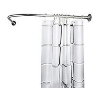 QHLIANGL Extendable Shower Curtain Rod No Drilling Telescopic Curved Shower Curtain Rail L Shape Adjustable Curved Tension Rod 100% Rustproof For Bathroom Corner(Color:80-110cm*80-110cm)