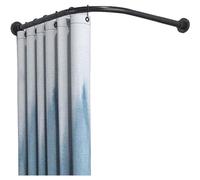 QHLIANGL Shower Curtain Rod Corner No Drilling Curved 304 Stainless Steel L Shape Telescopic Shower Curtain Rod Bracket Corner Shower Curtain Rod Holder for Her