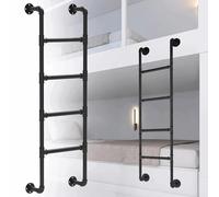 QHLIANGL Universal Twin Over Full Bunk Bed Ladders Black Wrought Iron Loft Bed Ladder 4ft 5ft 6ft 7ft 8ft Emergency Egress Ladder for Window Well, Height Entrance Egress Ladder, Loads 330l