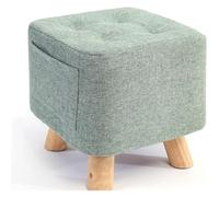 QHLMLL Foot Stool Ottomans Linen Shoe Change Stool Small Footstool Rest Stool Square Foot Stools Footstools for Living Room Ottomans for The Bedroom, red-28x28x25cm (Mint Green