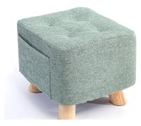 QHLMLL Foot Stool Ottomans Linen Shoe Change Stool Small Footstool Rest Stool Square Foot Stools Footstools for Living Room Ottomans for The Bedroom, red-28x28x25cm (Mint Green