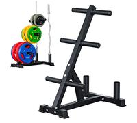 QHLMLL Home Gym Olympic Weight Tree for 5cm Barbell Dumbbell Plates, Steel Plate Rack Holder for Basement Weight Room, for Fitness Training