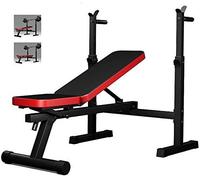 QHLMLL Large Barbell Squat Rack Stand Adjustable Height Solid Steel Bench Presses Dumbbell Bench Weight Table Squat Rack Household Barbell Set Shelf Folding