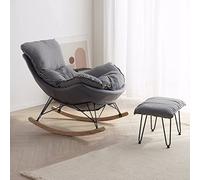 QHLMLL Leisure Sofa Rocking Chair And Footstool,Comfortable And Breathable Accent Chair,Upholstered Chair With Arms,The Seat Cushion Is Removable And Washable, Wate