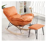 QHLMLL Leisure Sofa Rocking Chair And Footstool,Comfortable And Breathable Accent Chair,Upholstered Chair With Arms,The Seat Cushion Is Removable And Washable, Wate
