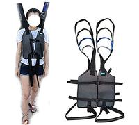 QHLMLL Patient Lift Slings Drive Standing Leg Trainers Exercise Thigh Hip Waist Lumbar Supports Walking Standing Aids Transfer Belt with Padded Chest Buffer (Black)