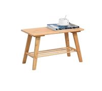 QHLMLL Simple Sitting Modern Storage Bench, Multifunctional Solid Wood Shoe-Wearing Stool Home Light Luxury Shoe Changing Stool for Entryway, Bedroom, Living Room,60cm,Original