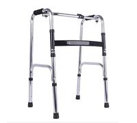 QHLMLL Walking Aid Old-Fashioned Folding Walker, Four-Foot Auxiliary Walker Adjustable Height, Aluminum Walker Folding Walker Seniors, Portable Walker Supports a 280 Lb Person