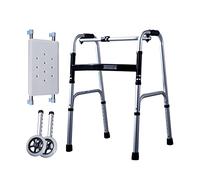 QHLMLL Walking Aid Old-Fashioned Folding Walker, Four-Foot Auxiliary Walker Adjustable Height, Aluminum Walker Folding Walker Seniors, Portable Walker Supports a 280 Lb Person