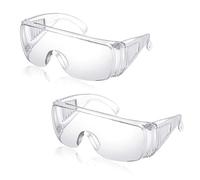 QHLWTT 2Pcs Protective Glasses Safety Goggles Safety Over-Glasses Protective Transparent Goggles suitable for Construction Laboratory Outdoor Eye Protection (2)