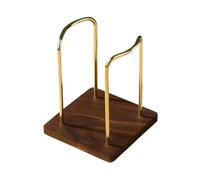 QHMMDCN Cup Holder Cup Storage Holder Water Tea Cups Dispenser Rack Shelf with Wooden Base Mug Display Stand Home Organizer(Walnut Gold)