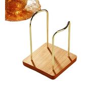 QHMMDCN Cup Holder Cup Storage Holder Water Tea Cups Dispenser Rack Shelf with Wooden Base Mug Display Stand Home Organizer(Beech Gold)
