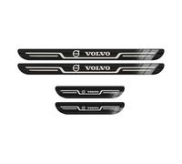 QHNSVFG 4 Pcs Stainless Steel Door Sill Protector for Volvo XC90 II 2019-, Anti-Slip Kick Plates, Auto Styling Decoration Interior Accessories,normal-Black