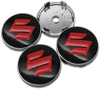 QHNSVFG 4pcs Car Wheel Centre Hub Caps for Suzuki Jimny 2018-2023 58mm, Waterproof Dustproof Decoration Cover, Exterior Decoration Accessories with Logo Emblem Sticker,normal-Red