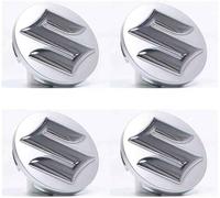 QHNSVFG 4pcs Car Wheel Centre Hub Caps for Suzuki Swift 2010-2017 58 mm, Waterproof Dustproof Decoration Cover, Exterior Decoration Accessories with Logo Emblem Sticker,normal-Silver