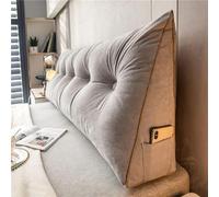 QHNTUJLB Headboards For Beds Lumbar, Triangular Wedge Reading Backrest Cushion, Large Lumbar Support Cushion, Double Headboard Pillows For Bed Sofa Tatami(Grey,120x50x20cm)