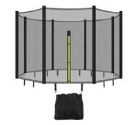 QHNTUJLB Trampoline Safety Net, Ø4/4.6/6/8/10/12/13/14/16FT Replacement Trampoline Protective Net, with Double-Headed Zippers & Buckles, Weather-Resistant, Nets Only(13FT(396cm) 8Poles)
