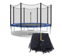 QHNTUJLB Trampoline Safety Net, Replacement Enclosure Net, Ø4/4.6/6/8/10/12/13/14/16FT, With Double-Headed Zippers Protection Buckles, Fits Most Trampolines (Nets Only)(13FT(396cm) 8Poles)