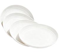 QHNTXQD Unbreakable Dinner Plates Set of 4, 7.8'' Reusable Plastic Plates Lightweight Dessert Plate for Pizza, Pasta, Bread, Snack, Salad, Microwave and Dishwasher Safe (White)