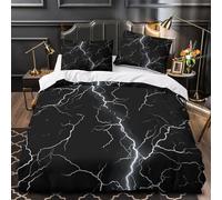 QHNZKJXPRL Lightning Strike Duvet Cover 3D Design Printed Hypoallergenic 3 Pieces Bedding Set Zipper Quilt Cover Ultra Soft Wrinkle-Resistant for Teens Kids Girls Boys Women Adults Double（200x200cm）