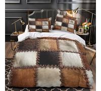 QHNZKJXPRL Rug Patchwork Design Duvet Cover 3D Print Durable 3 Pcs Bed Linen Hidden Zipper Boho Textile Comforter Cover Premium Washable for Kids Adults Women Teens Youth Girls Boys Single（135x200cm）