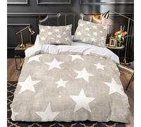QHNZKJXPRL Star-pattern Quilt Cover 3D Print Ultra Soft 3PCs Bed Linen Hidden Zipper textile-design-style Comforter Cover Luxury Durable for Adults Teens Women Kids Girls Boys Youth Double（200x200cm）