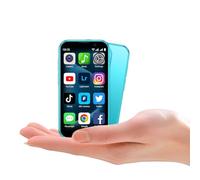 QHO Mini Phone Unlocked Mini Smartphone for Kids World's Smallest Cell Phone 3.0" HD Touch Screen Quad Core Dual Sim Card Face ID Android Compact Small Mobile Phones 2GB+16GB (Dark Blue)