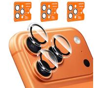 QHOHQ 3 Sets Camera Protection for iPhone 17 Pro Max/17 Pro/16 Pro Max/16 Pro/15 Pro Max/15 Pro, Independent Shatterproof Camera Protection Glass, [15 Feet Military Standard], 1 Second Auto Install