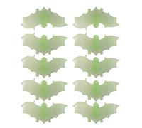 Qhonhon 10 Pieces Glow in The Dark Fake Bats Wall Decor Night Light Illusion Luminous Realistic Plastic Fake Bats Spooky Bats for Halloween Trick Decoration Supplies (Green)