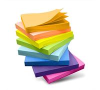 Qhou (8 Pads) Sticky Notes, 8 Colors, 100 Sheets/Pad, 3" x 5.98" Square, Super Sticky, Bright, Eco-Friendly