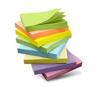 Qhou Sticky Notes, 7.5 x 15.3 inches, 8 Pads, 100 Sheets/Pad, Multicolor, Pastel, Self-Stick, 8 Count