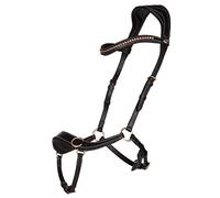 QHP Anatomical Bitless Leather Snaffle (Thoroughbred, Black)