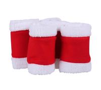 QHP Christmas Horse Fun Fancy Dress Leg Wraps - Red/White 4 Pack