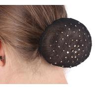 Qhp Hair Net Rhinestone - One Size · Black/pink