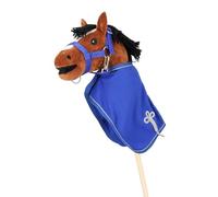 QHP Hobby Horse Fleece Blanket - Blanket for Horse - Blue