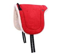 QHP Riding Pad Horse Bareback Pad 19 mm | Secure Hold | Comfortable Riding | Practical Size (Warmblood, Bright Red)