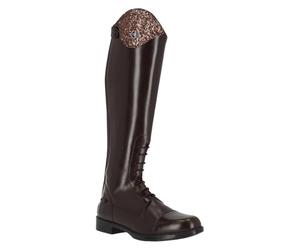 QHP Romy Junior Riding Boots, Easy to Fit, Comfortable to Wear, brown, 2.5 UK Child