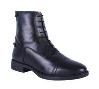 Qhp Toulouse Lace Up Jodhpur Boots with Rear Zip Black - Uk 4 (Eu 37) - UK 4 (EU 37)
