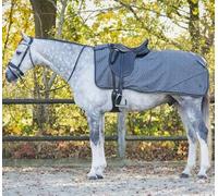 QHP Turnout Collection Riding Blanket Lined Grey Reflective 1200D, Size: Small