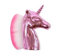 QHP Unicorn Head Brush, Extra Soft Bristles, Shiny Handle in Unicorn Design, Play Brush for Girls, Dolls, Hobby Horsing & Fantasy Fun (Pink)